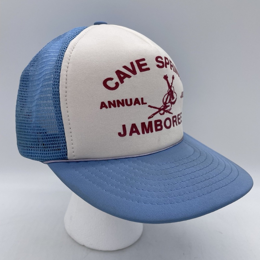 Vintage‎ Country Music SnapBack Hat Fiddle Banjo Graphic Cave Spring Jamboree